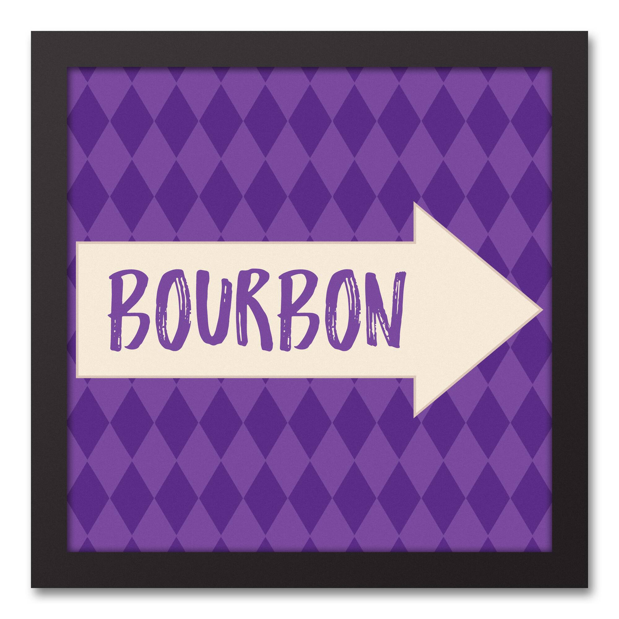 Bourbon Arrow Pattern Black Floating Framed Canvas